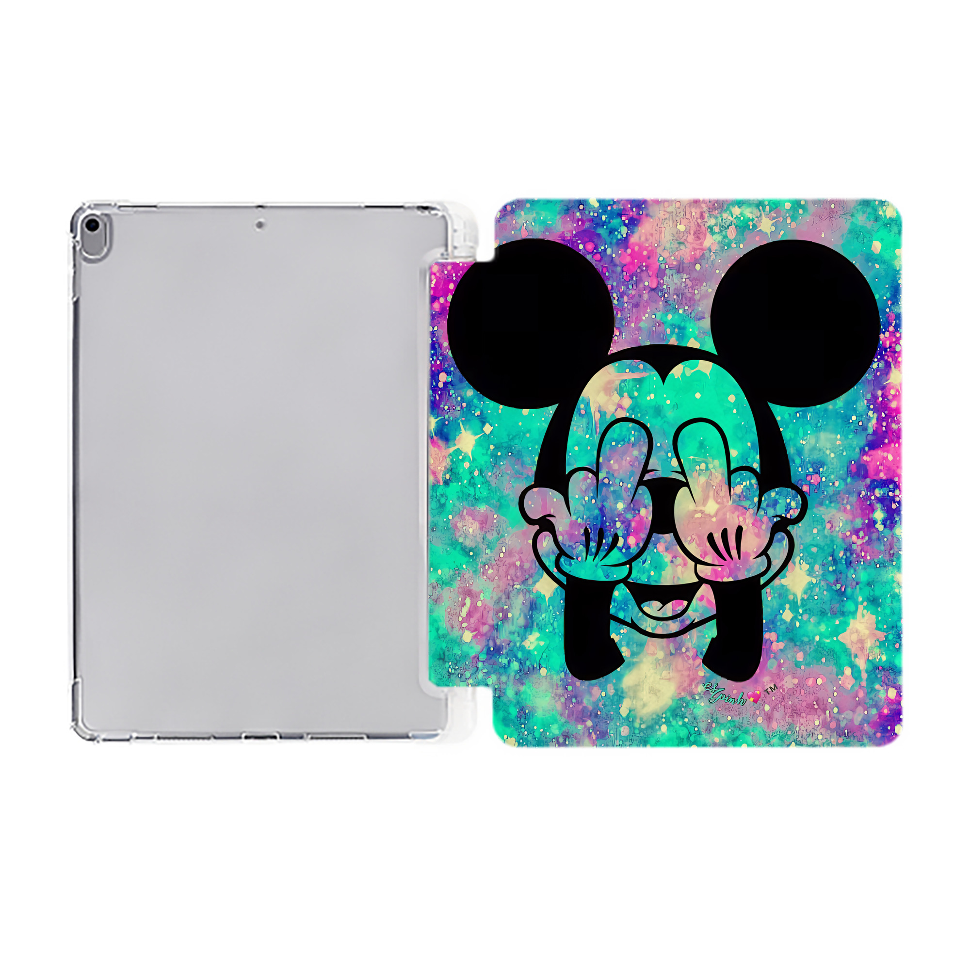 （画像用） ミッキーマウス Mickey Mouse IPad ケース ペン収納付き 三つ折りスタンド PUレザー×シリコン 対応機種9.5/10.5/10.9インチ